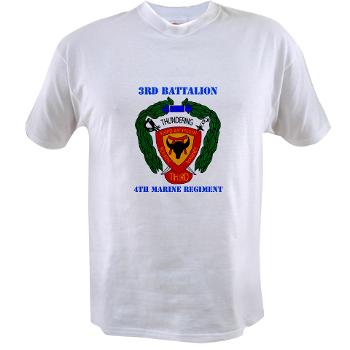 3B4M - A01 - 04 - 3rd Battalion 4th Marines with Text - Value T-Shirt - Click Image to Close